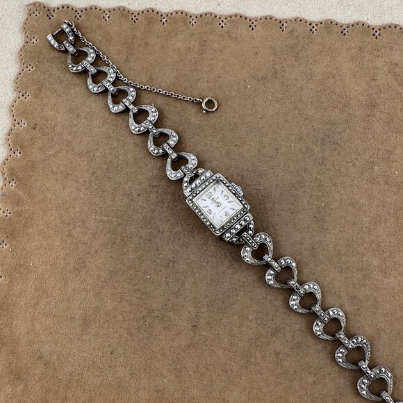 Vintage Stunning 1950s Bucherer 17 Jewel Mechanical Ladies Marcasite Swiss Watch - Picture 4 of 9